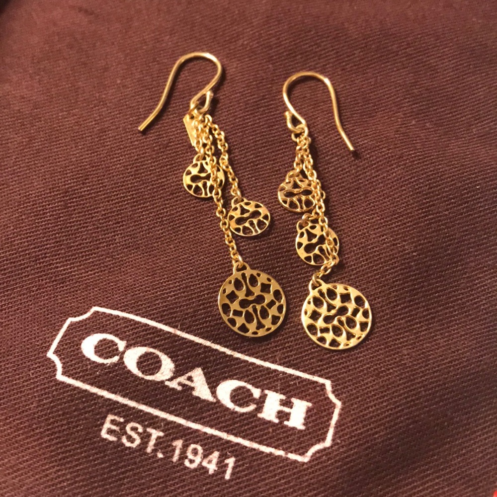 Gold Signature Coach Earrings